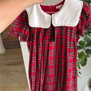 Ivy City Co Red Plaid Girls' Dress with White Peter Pan Collar